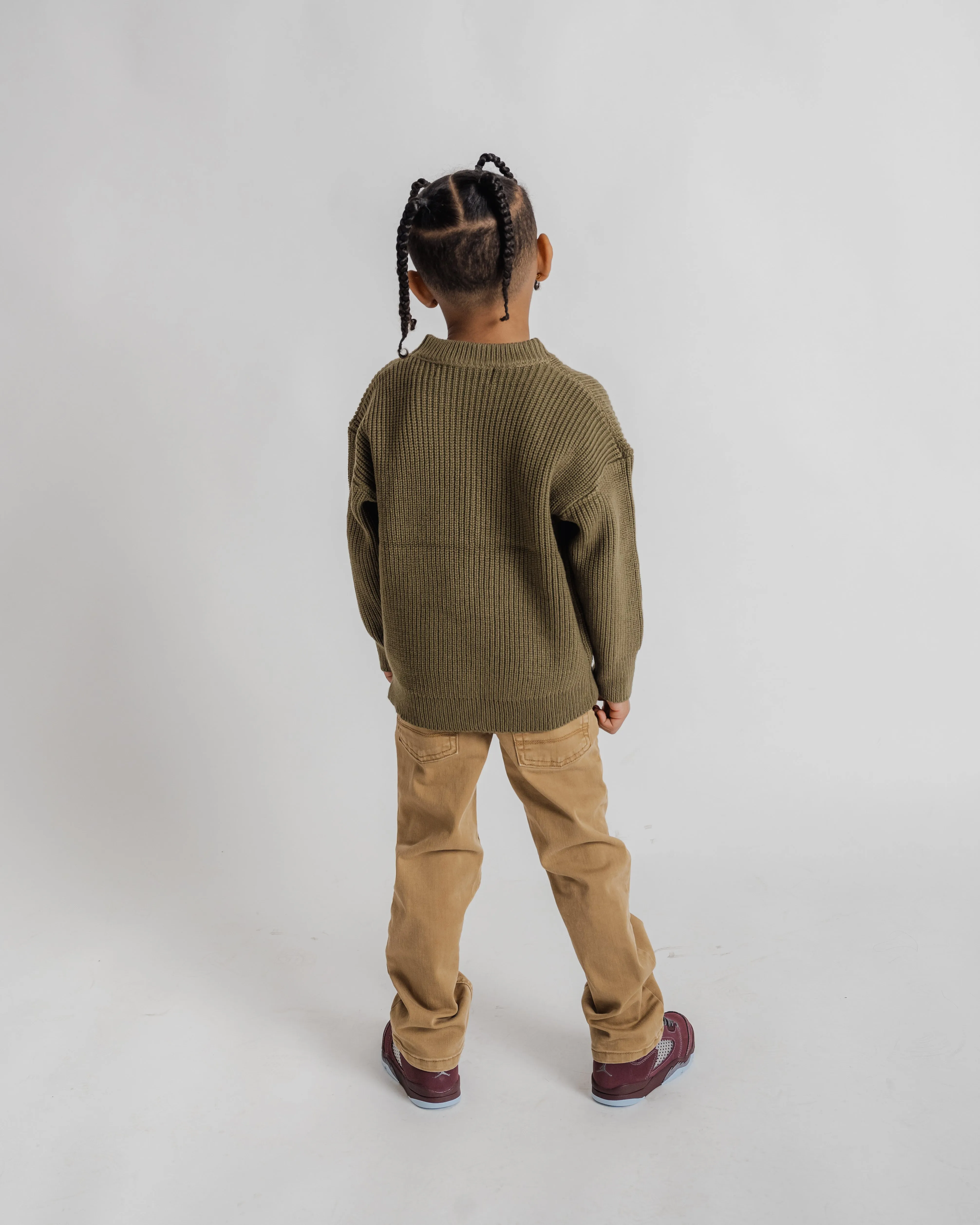 Signature Youth Knit Sweater - Olive