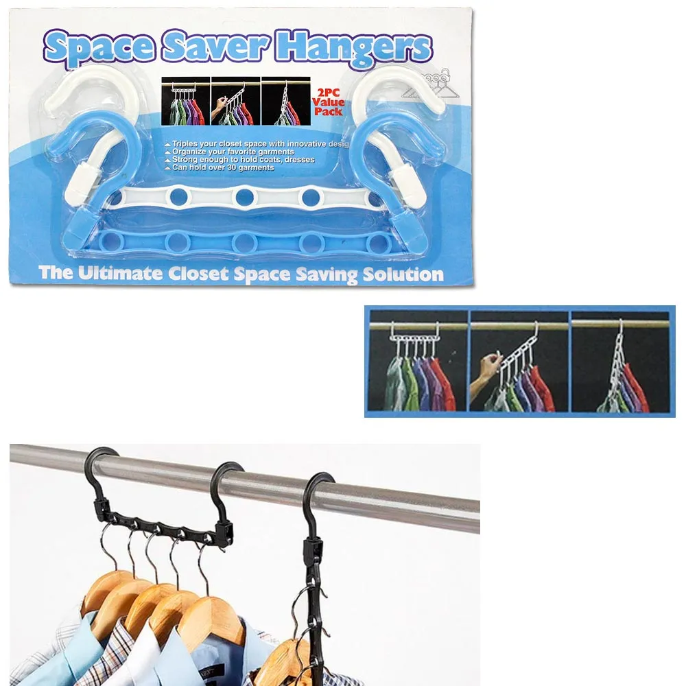 Space Saver Hangers Closet Organizer Triple Room- 2 Pack