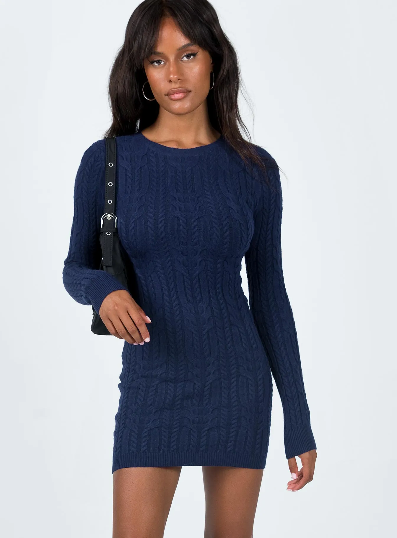 Strait Sweater Dress Navy