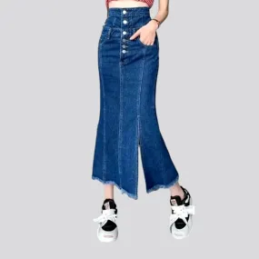 Street slit women's denim skirt