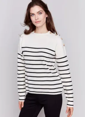 Striped Sweater in Ecru by Charlie B