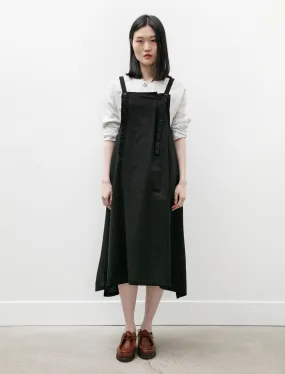 Subtle Twill Front Straps Dress Black