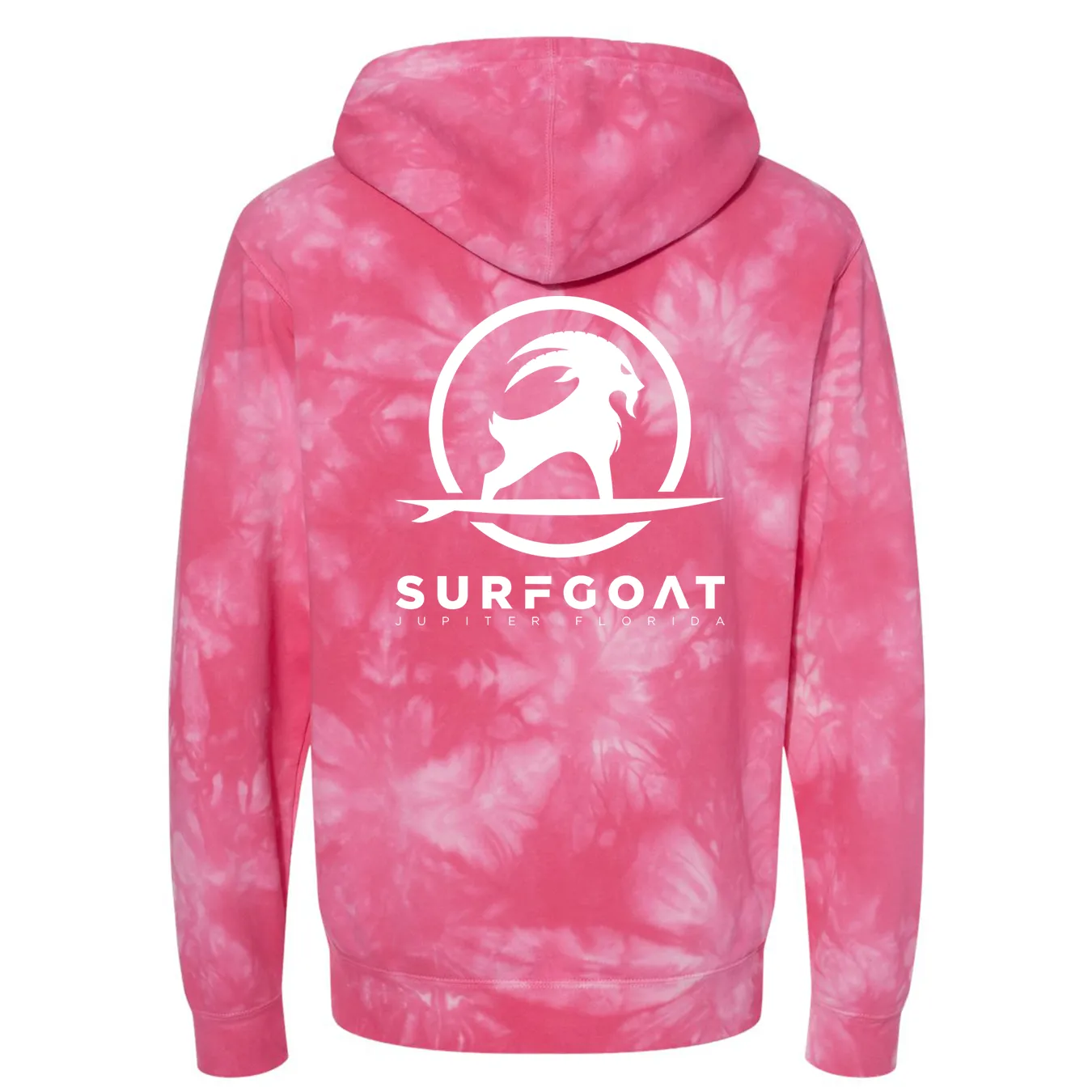 SURFGOAT "Barb" LUXE Pullover Hoodie -  (Pink Tie Dye)