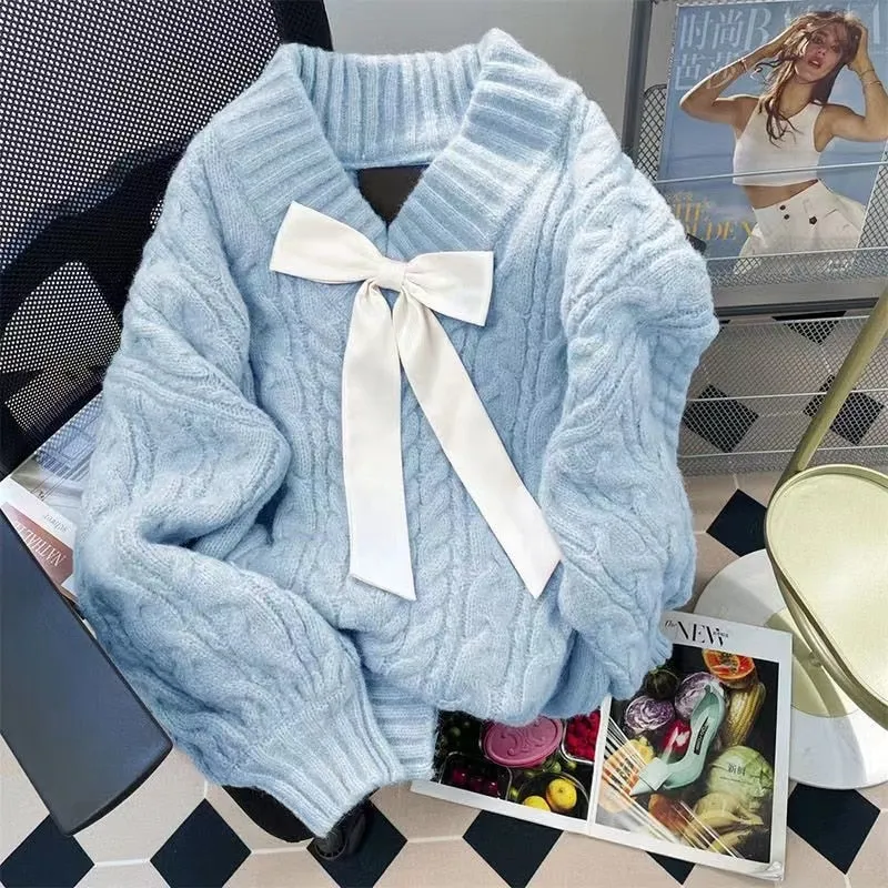 Sweet V-Beck Bow Sweater