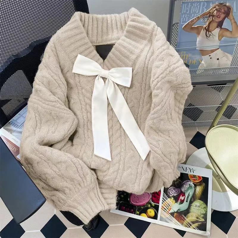 Sweet V-Beck Bow Sweater