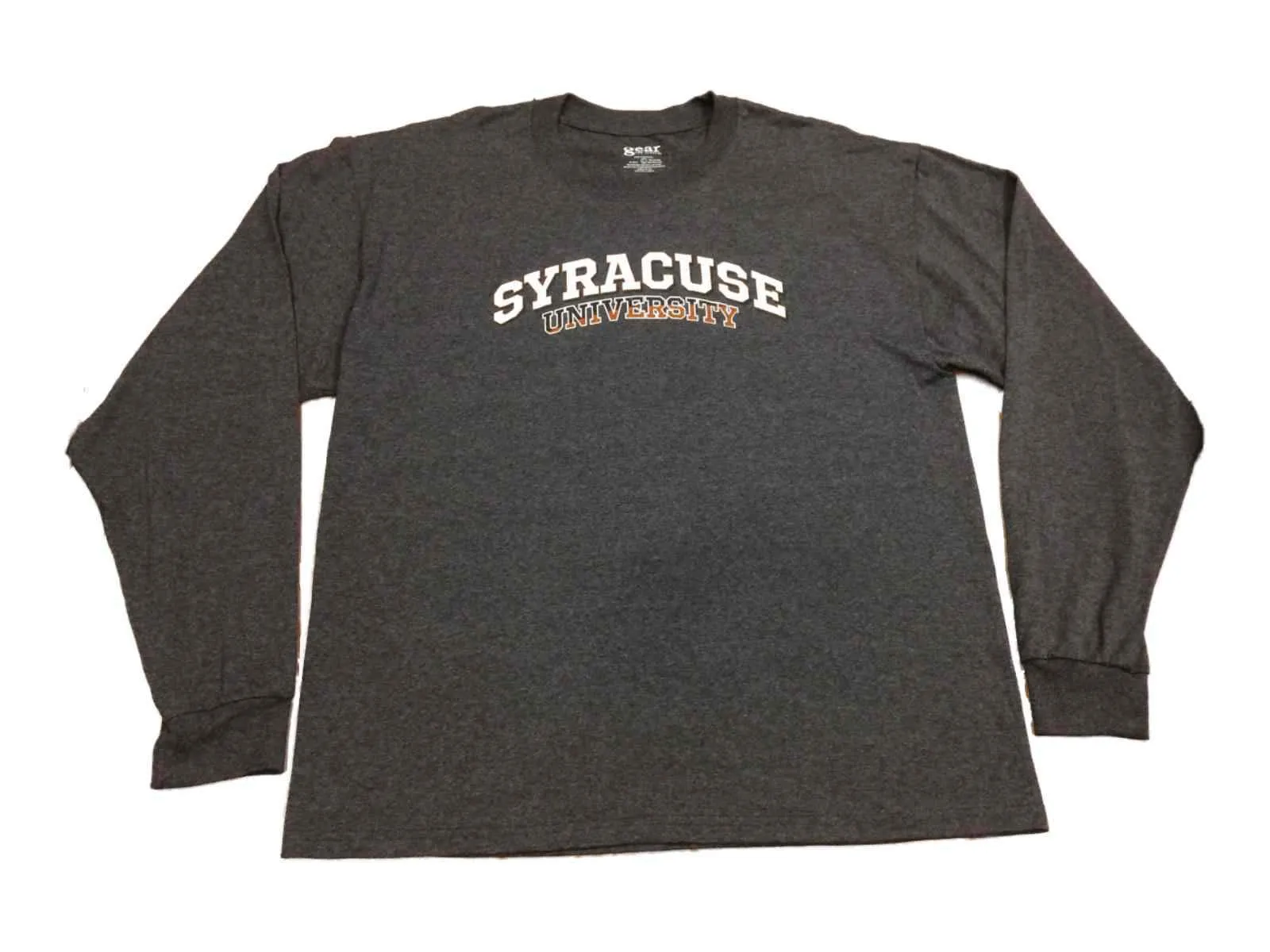 Syracuse Orange Gear for Sports Charcoal Gray Long Sleeve Crew Neck T-Shirt (L)