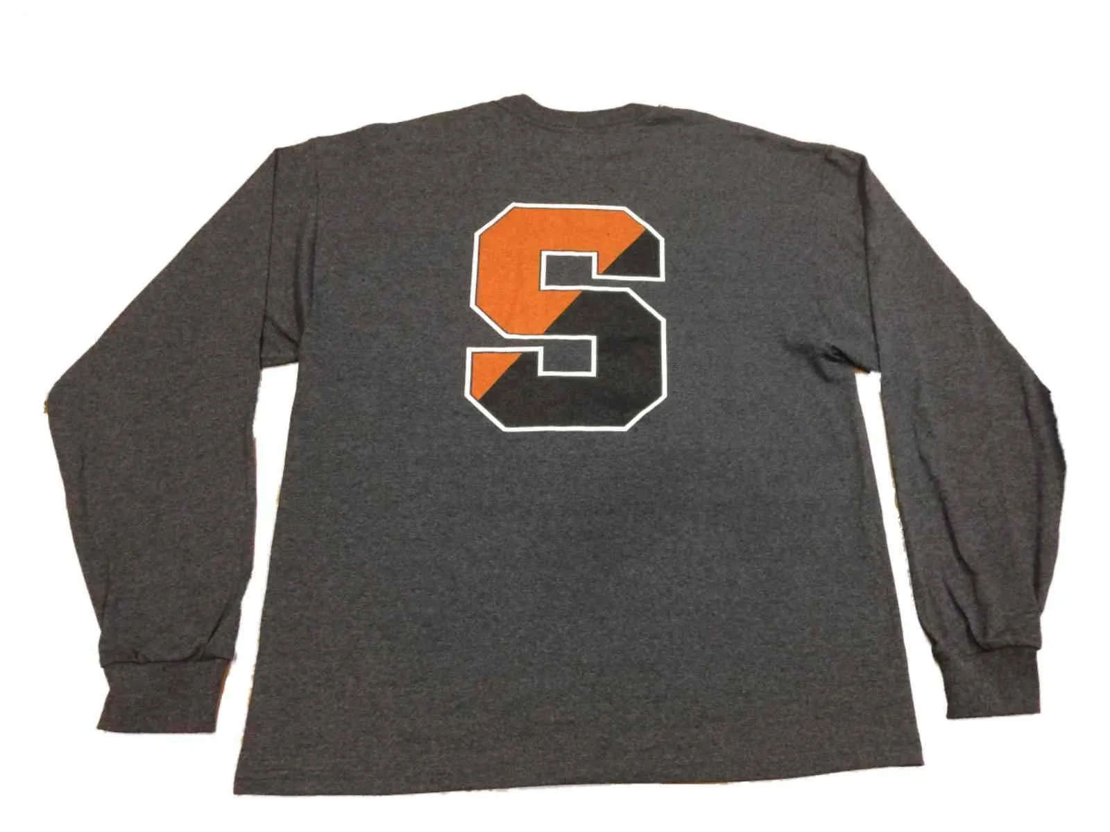 Syracuse Orange Gear for Sports Charcoal Gray Long Sleeve Crew Neck T-Shirt (L)