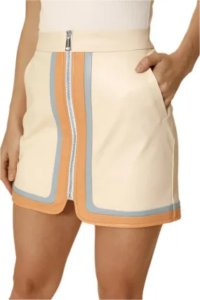 TEEK - Cream Retro Stripe Skirt