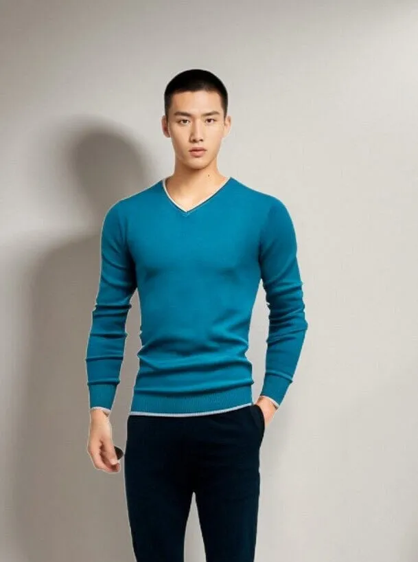 The Sterling V-neck Slim Fit Pullover Sweater - Multiple Colors