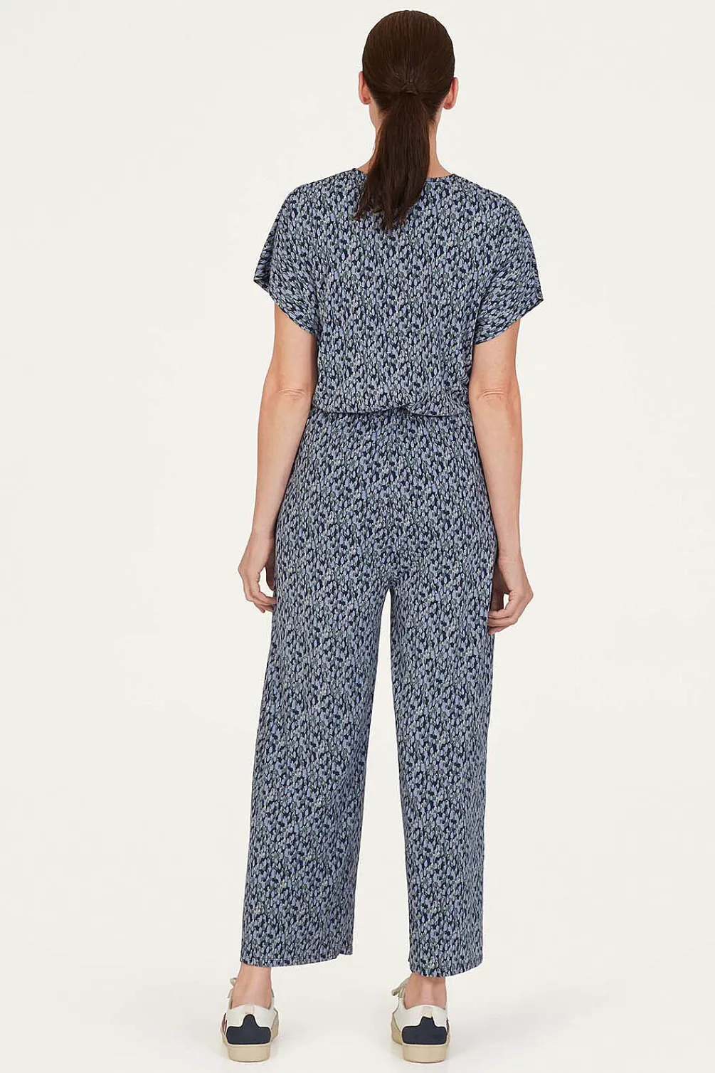 Thought Marlee Lenzing™ EcoVero™ Printed Wrap Jumpsuit in Navy