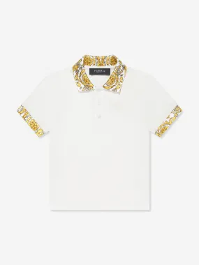 Versace Baby Boys Barocco Polo Shirt in White