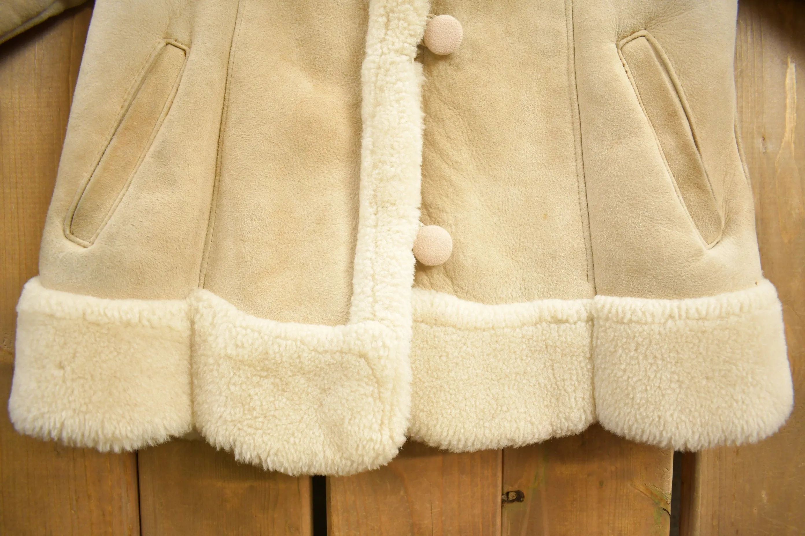 Vintage 1980s First Class Authentic Shearling Leather Coat