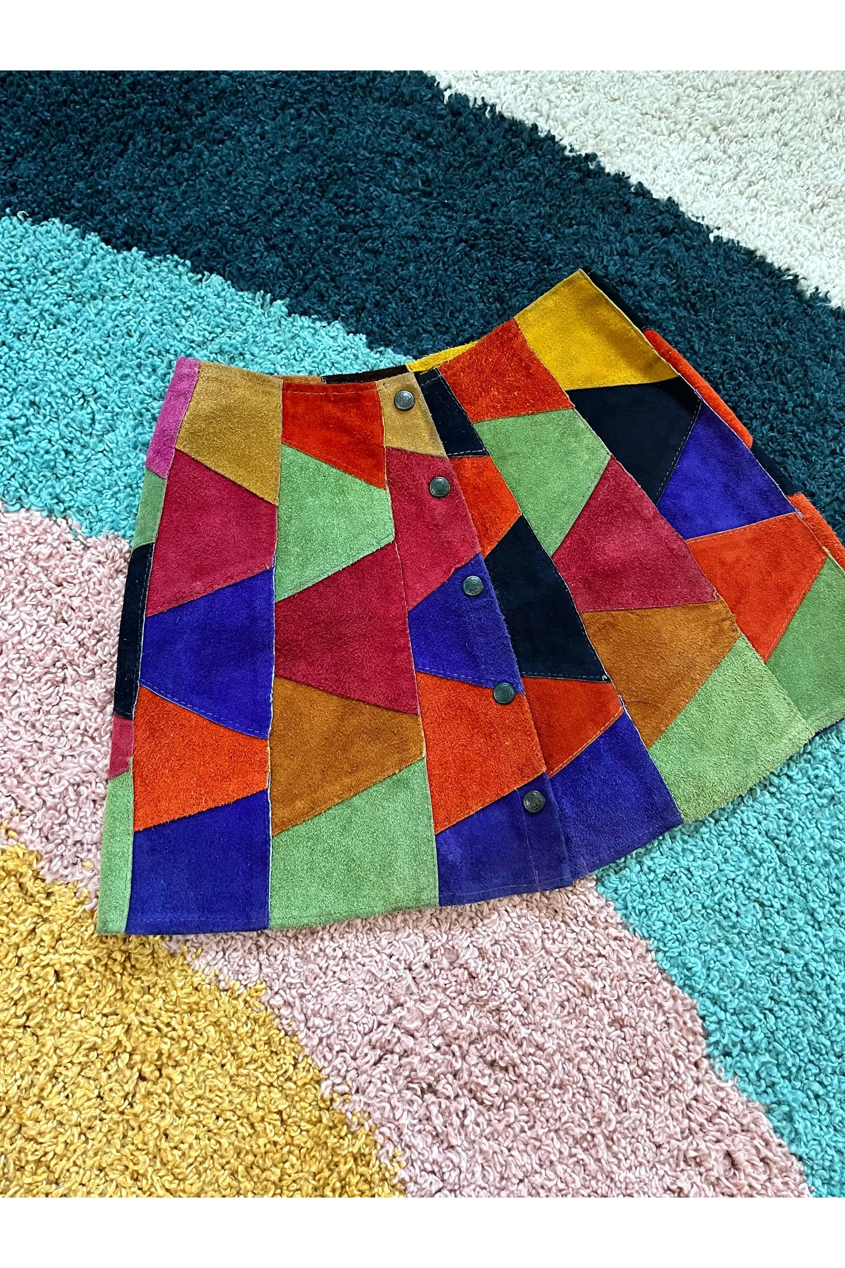 Vintage 60s RARE Rainbow Patchwork Skirt