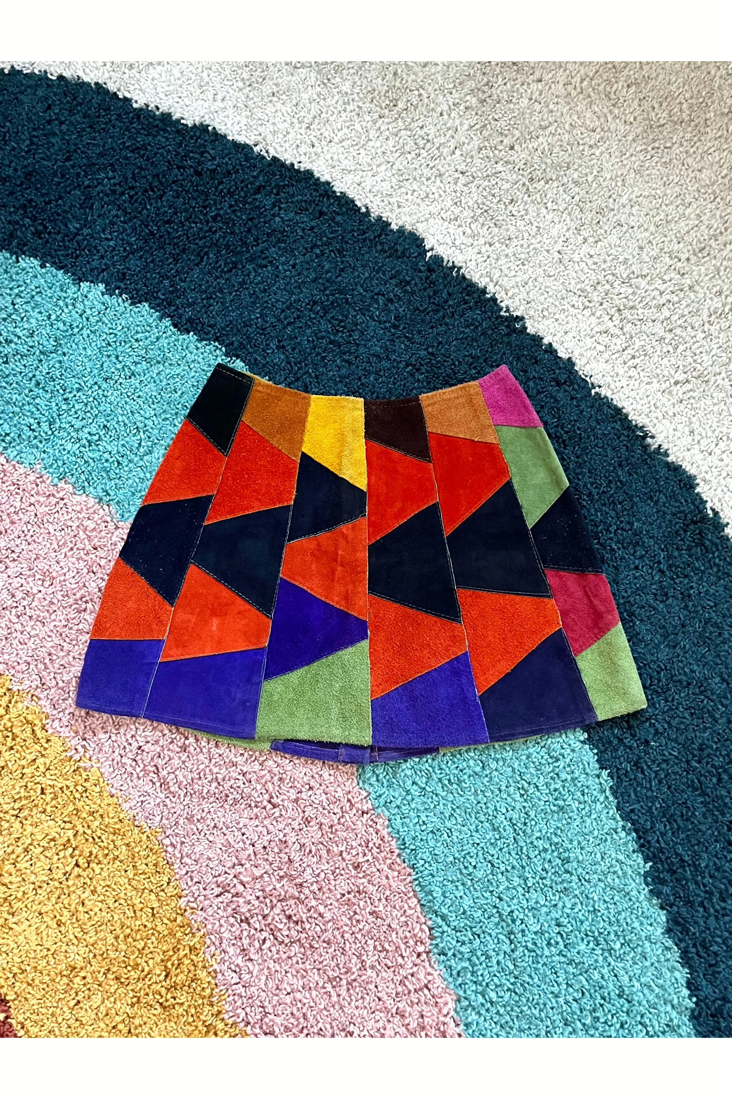 Vintage 60s RARE Rainbow Patchwork Skirt