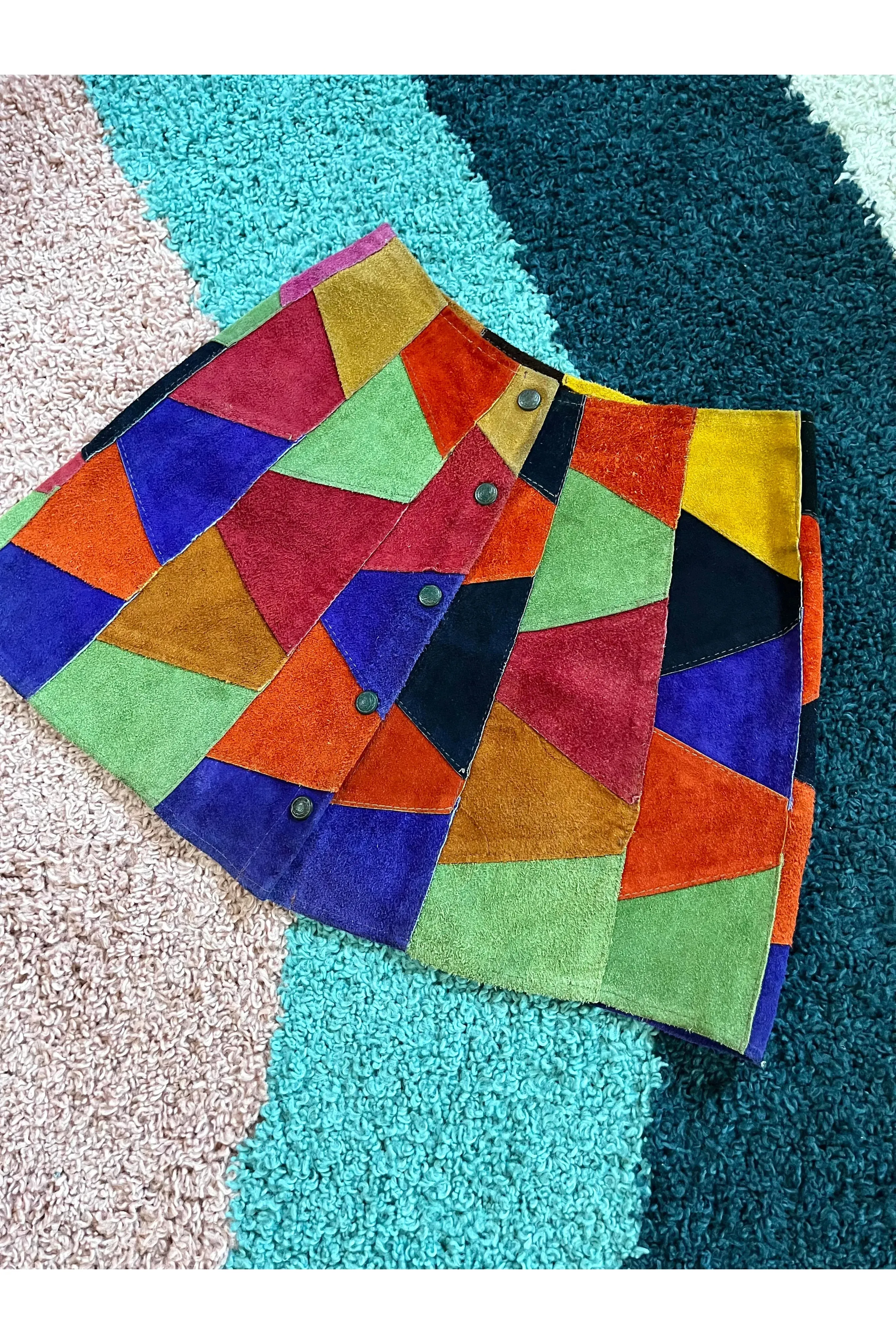 Vintage 60s RARE Rainbow Patchwork Skirt