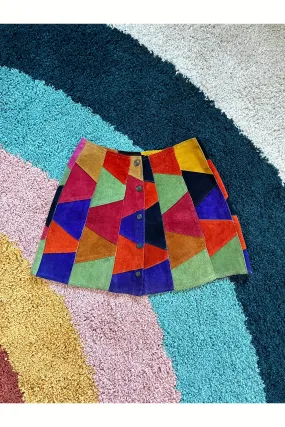 Vintage 60s RARE Rainbow Patchwork Skirt