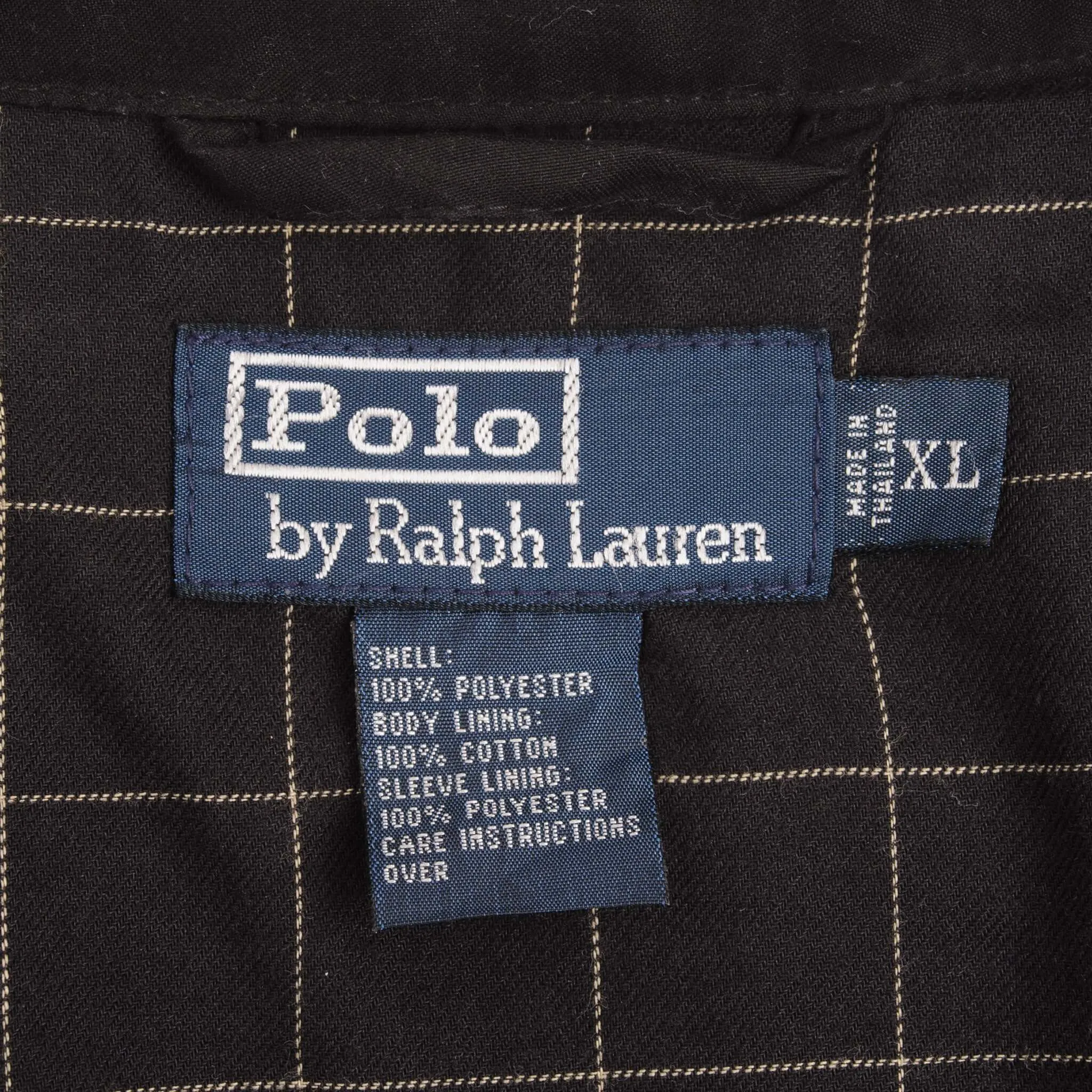 VINTAGE POLO RALPH LAUREN BLACK HARRINGTON GOLF JACKET 1990S SIZE XL