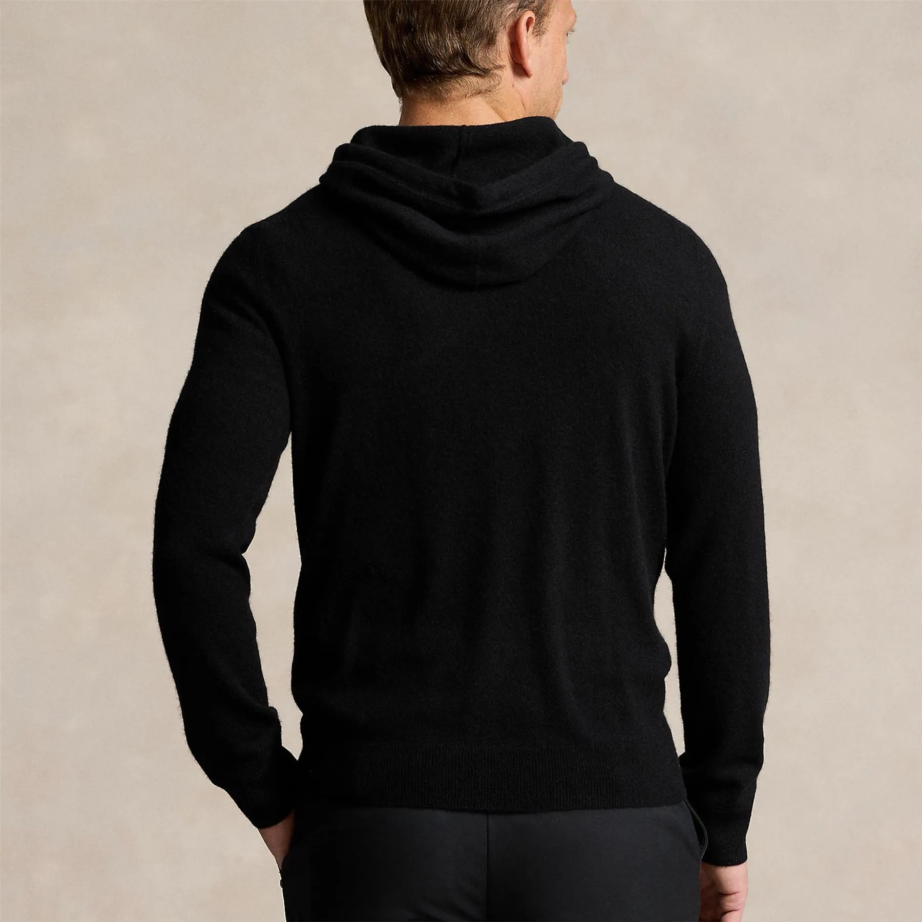 Washable Cashmere Hooded Sweater Polo Black - AW24