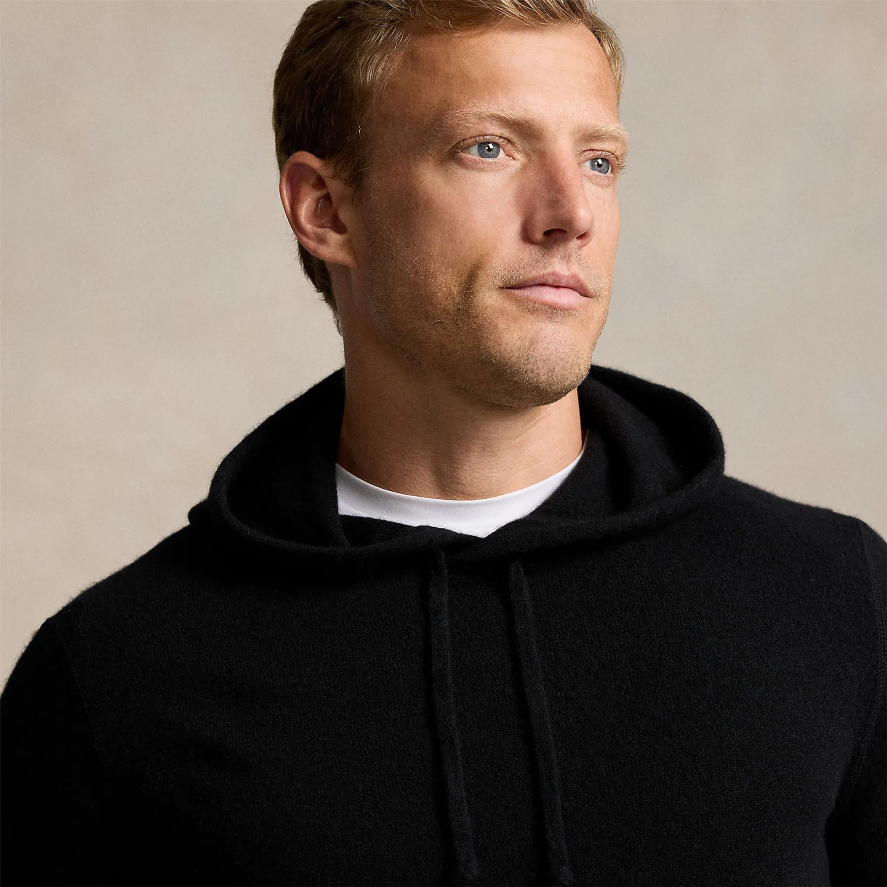 Washable Cashmere Hooded Sweater Polo Black - AW24