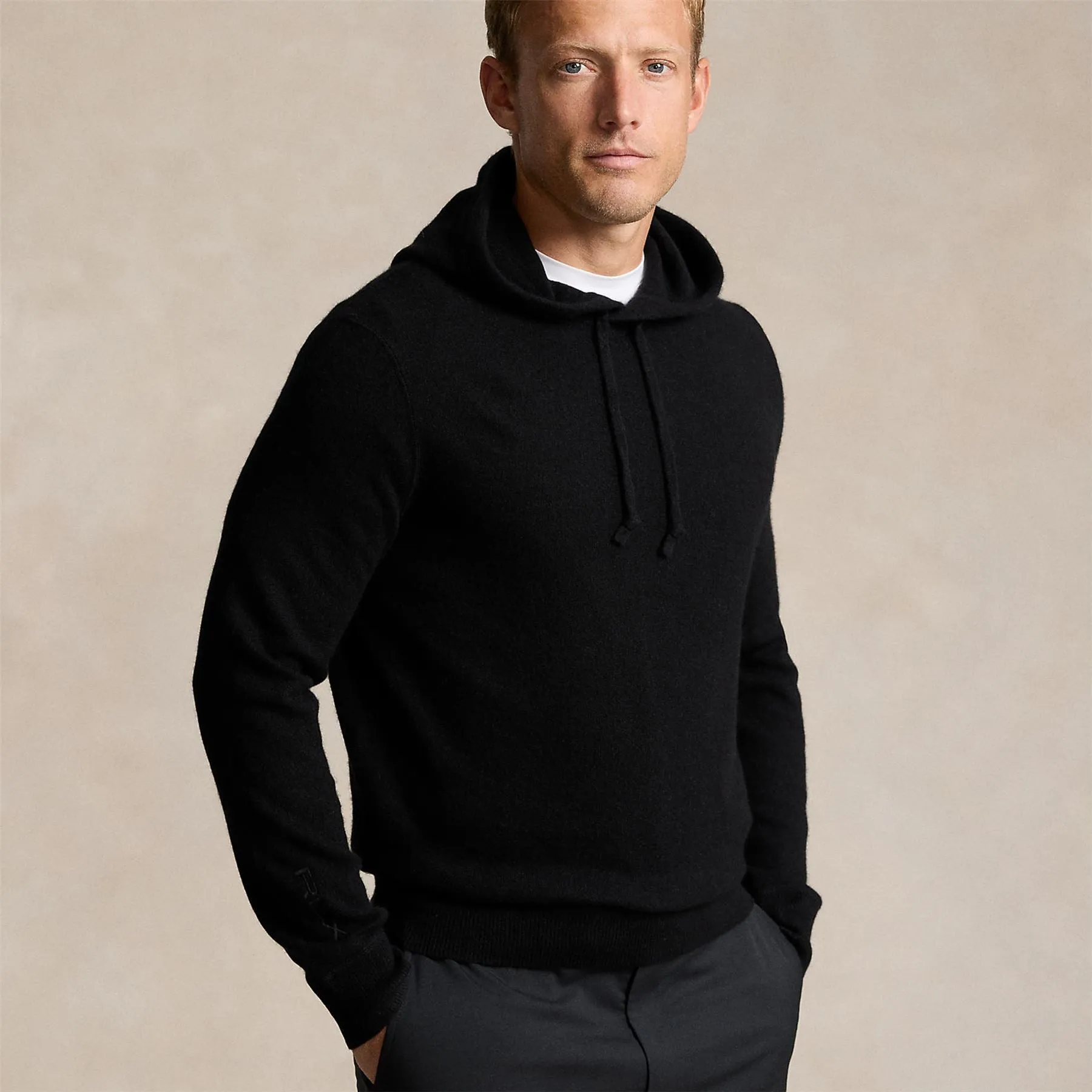 Washable Cashmere Hooded Sweater Polo Black - AW24