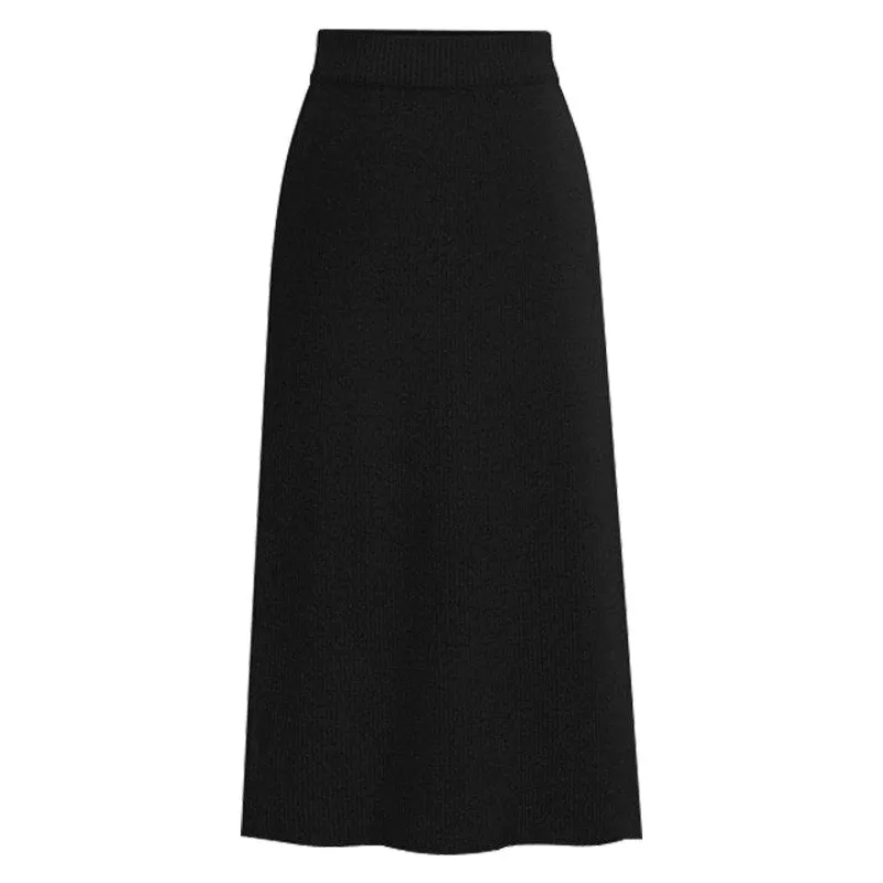 Wenkouban Knitted Pleated Skirt Long Women 2023 Autumn Winter Warm Skirts Womens Thicken High Waist Knit Skirt Female A-Line Slim Skirts