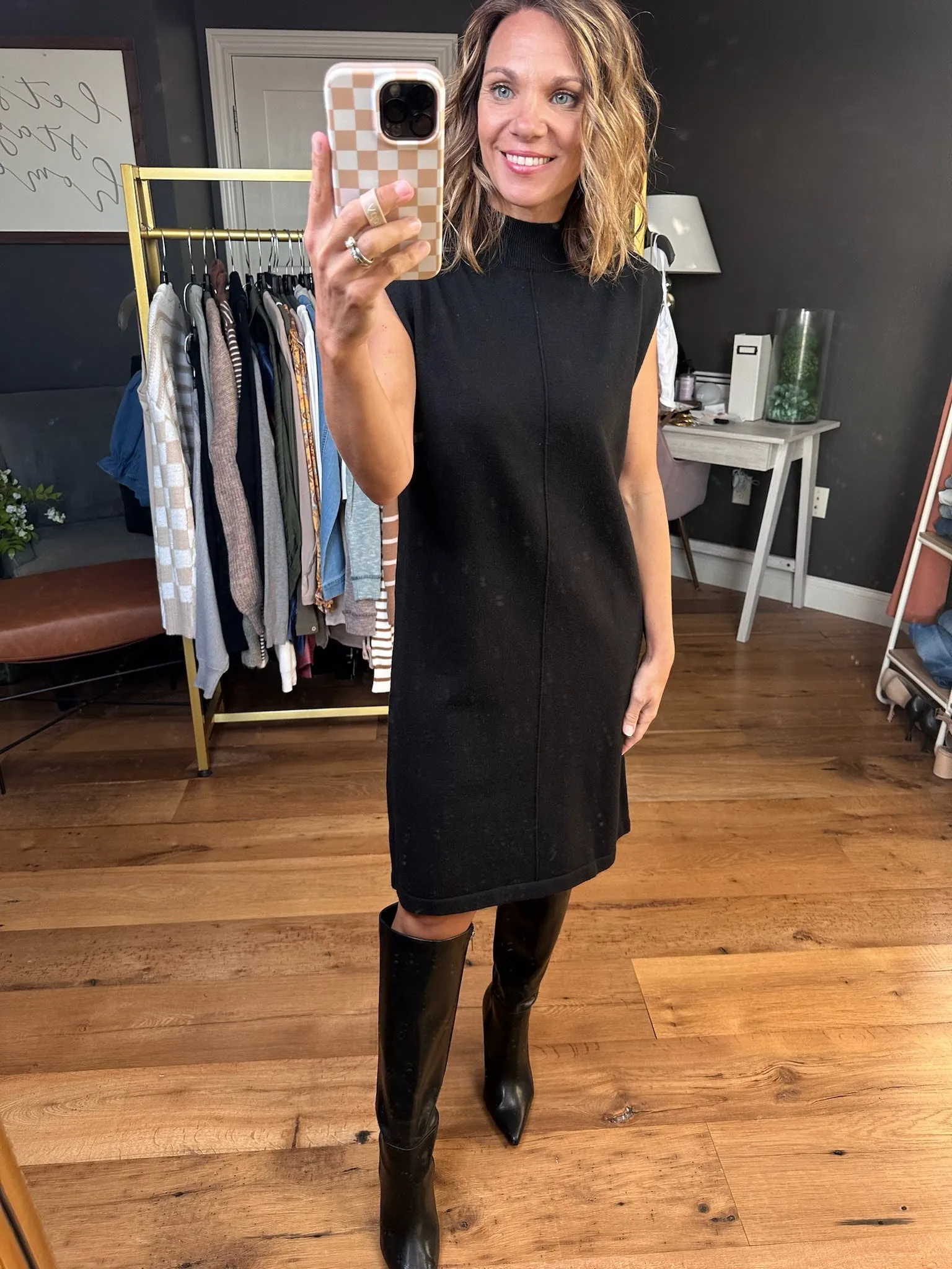 What's Not To Love Mock-Neck Sleeveless Knit Dress - Multiple Options