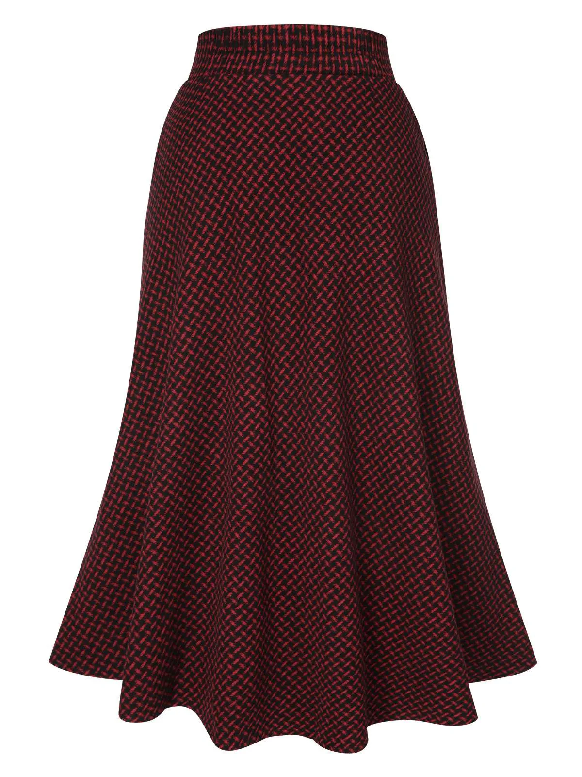 Wine Red 1940s A-Line Maxi Skirt