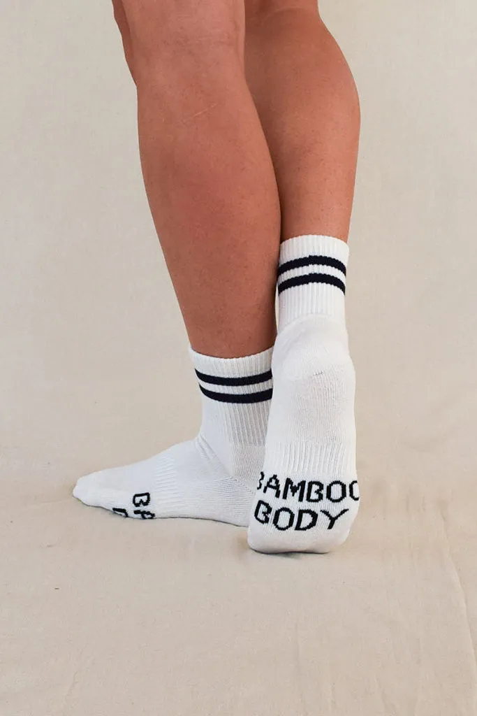 Women's Bamboo Cushion Crew Socks 3 Pack - White