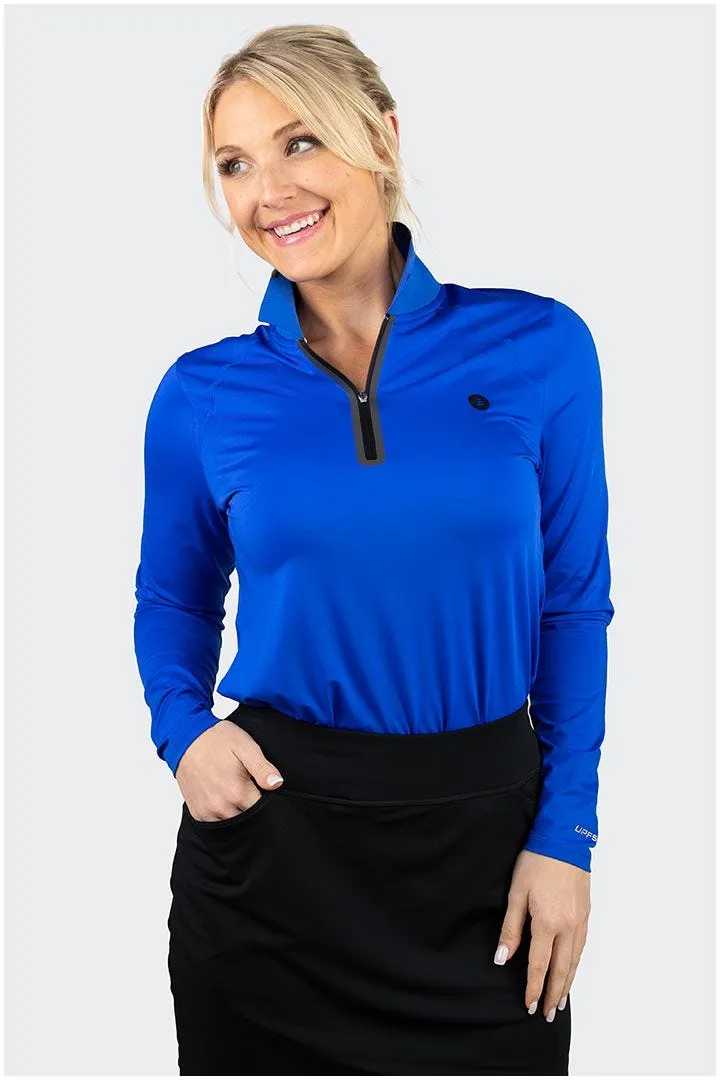 Women's Victory Lap Long Sleeve Golf Polo  |  Baja Blue