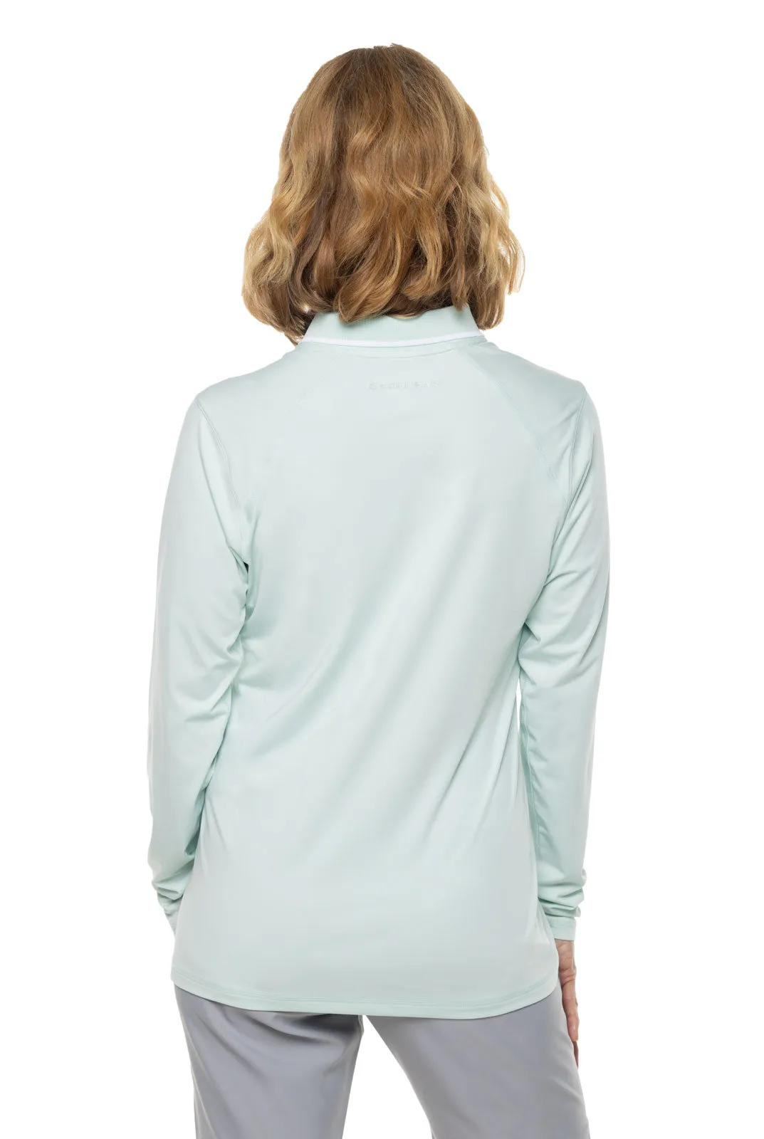 Women's Victory Lap Long Sleeve Golf Polo  |  Misty Aqua