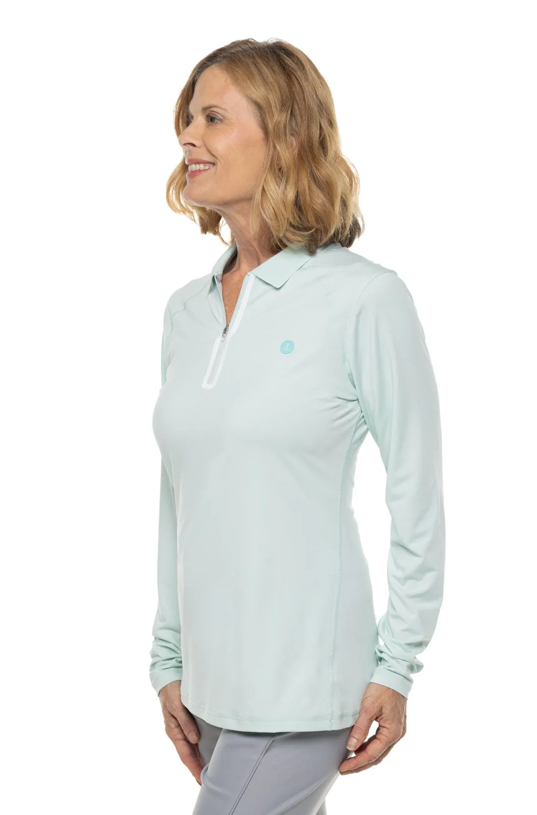 Women's Victory Lap Long Sleeve Golf Polo  |  Misty Aqua