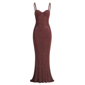 Xena Embellished Corset Fishtail Evening Dress