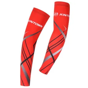 XINTOWN Red Plaid Scenery Cycling Arm Warmers